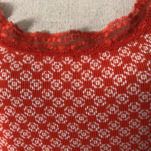 NEW-OLD NAVY LACE TRIM PRINT ORANGE TANK TOP | XL - Picture 4 of 10